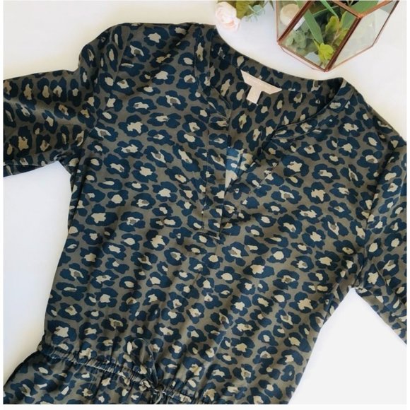 Banana Republic Animal Print Long Sleeve with Pockets Size 12 - Picture 1 of 10